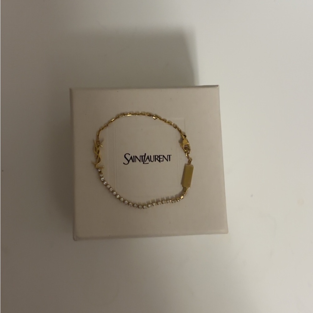 Saint Laurent Gold and Silver Bracelet